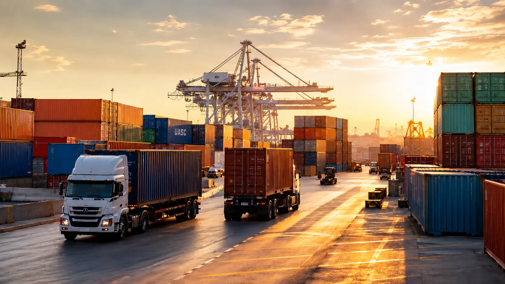 Port logistics export containers